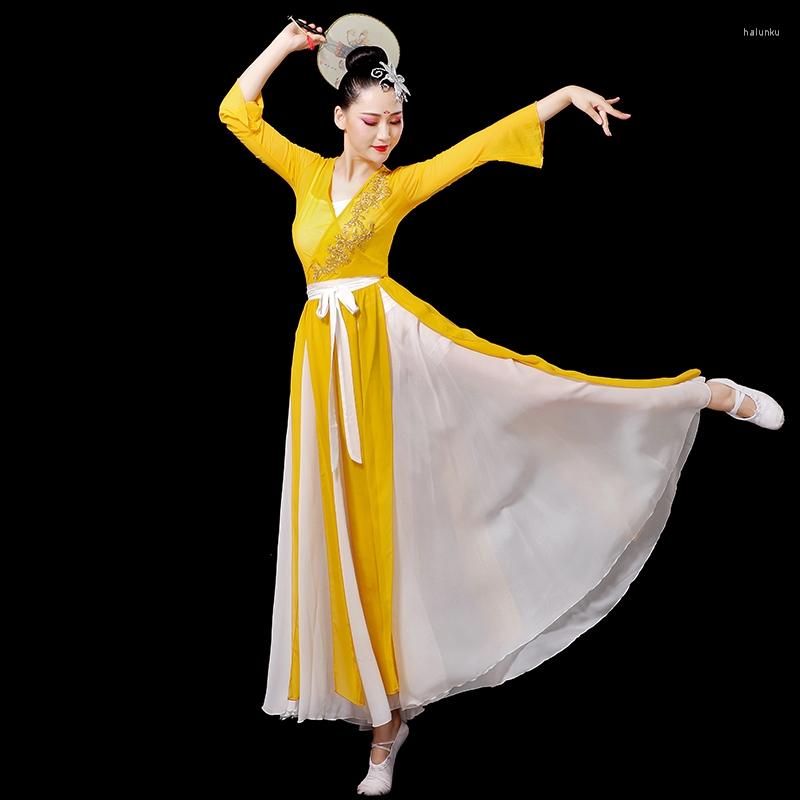 

Stage Wear Classical Dance Costume Female Hanfu Chinese Style Folk Yangko Fan Set Modern