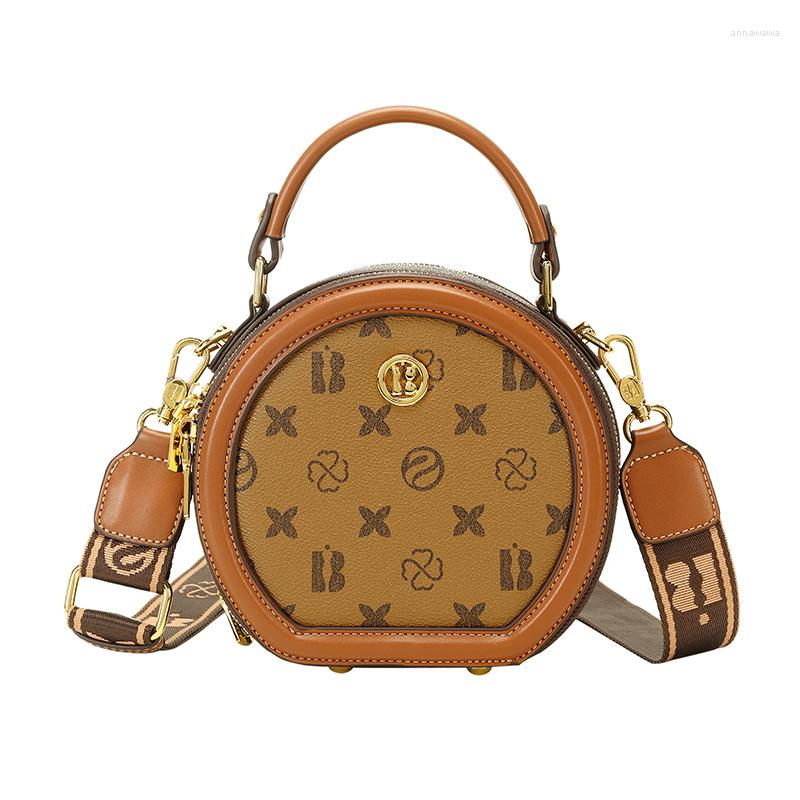 

Evening Bags KUROYABU Fashion Circular Handbag Mini Bag Business Small Women's Shoulder Personality Crossbody Bolsas Mujer, Coffee apricot