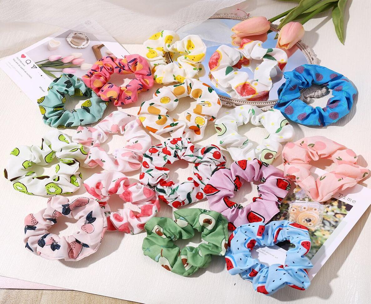

Ins fashion fruits girls hair scrunchies hairbands hair accessories for children designer Ponytail Holder1246725, Multi-color