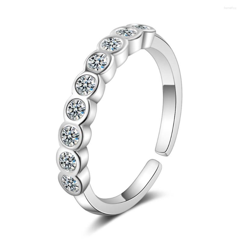 

Cluster Rings 7ct 5mm Full Moissanite Ring For Women Men Sparkling Round Cut Enternity Diamond Band Wedding S925 Sterling Silver