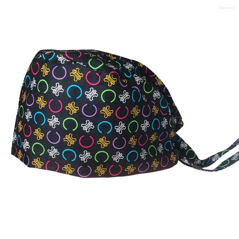 

Berets Bouffant Scrub Cap Operating Room Hats Hat Working For Nurses, Geometric pattern