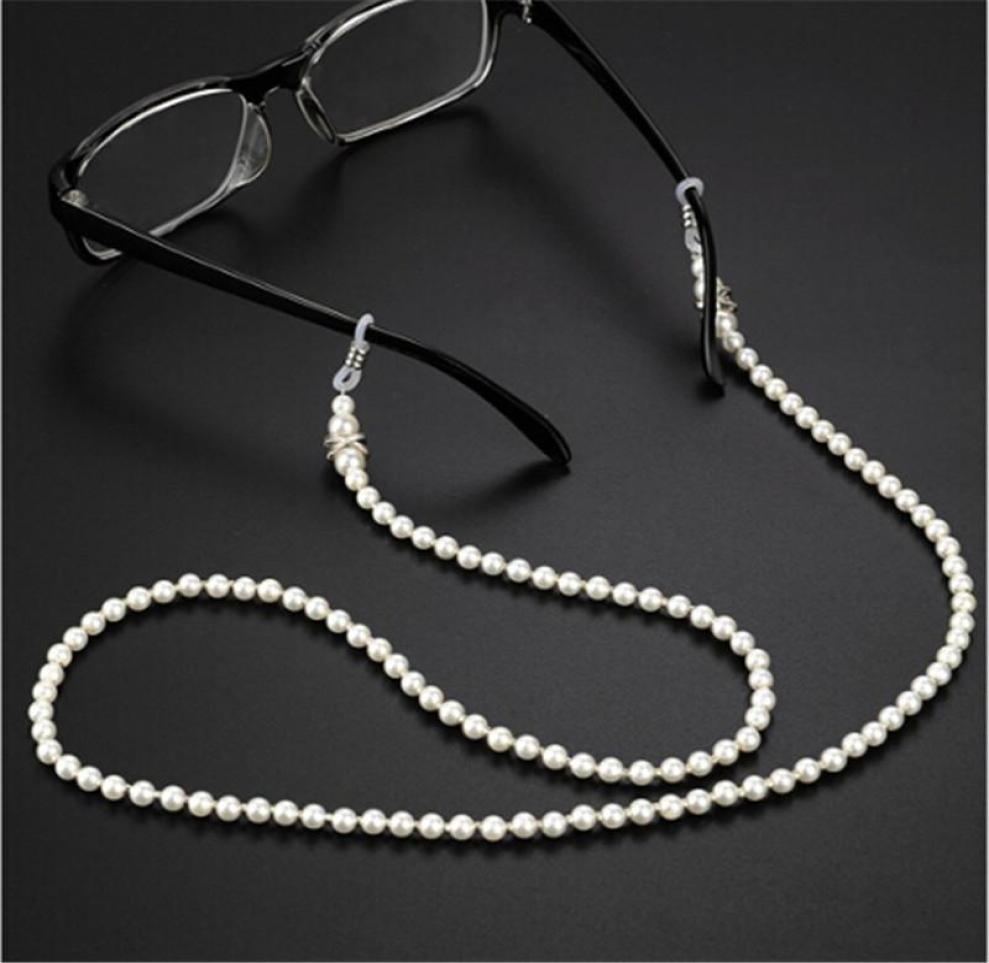 

20PC Fashion White Pearl Beaded Sunglass Chain Reading Glasses Eyeglasses Chain Cord Holder Rope For Men Women8749993