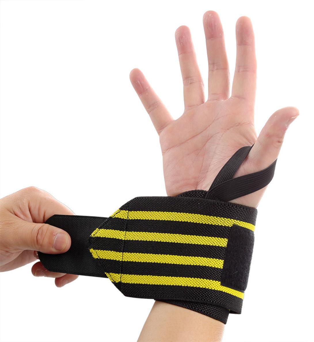 

1 PCS Sportsman Bracer cuff Gym WeightLifting Adjustable Wristband Support Wrist Protector Professional Outdoor Activity Bandage W9250853, Yellow