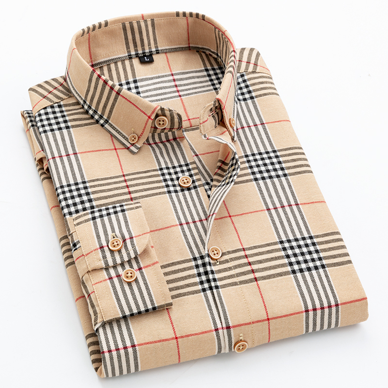 

Men's Dress Shirts male Spring Autumn stripe Plaid Business leisure Shirt Men Cotton Fashion Work Long Sleeve High Quality Man Clothes 230628, Gray