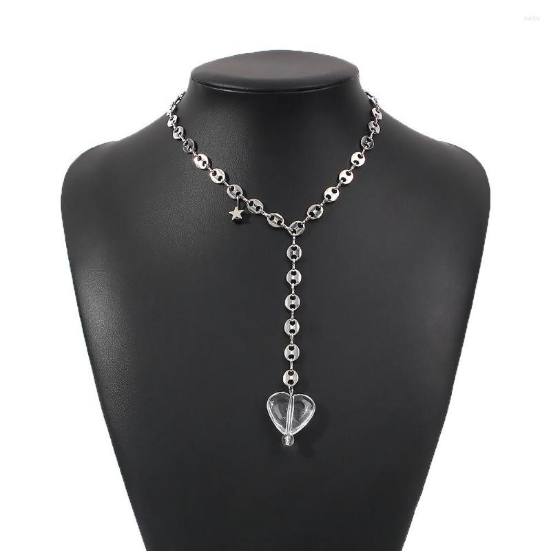 

Pendant Necklaces Fashion Women's 2023 Star Pearl Chains Goth Gifts For Year Jewelry Coffee Beans Necklace Vintage Crystal Heart