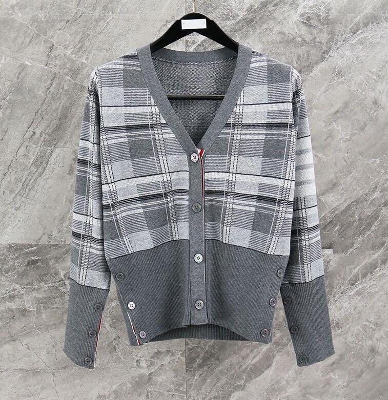 

23ss NEW autumn Women' Sweaters Fashion Casual Knitwear Women designer Sweaters TB coat, Gray