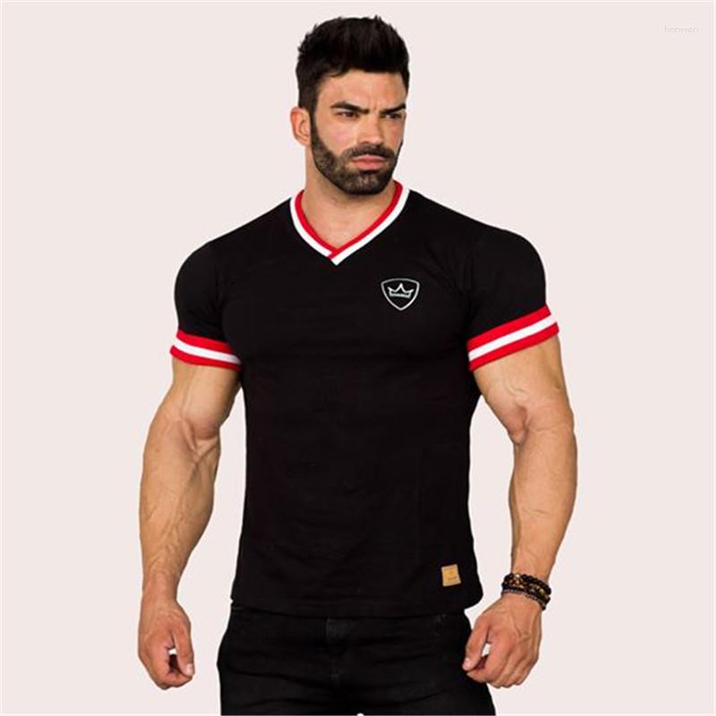 

Men's T Shirts V-neck Casual Men's T-shirt Quick-drying Mesh Sportswear Jogger Fitness Exercise Short-sleeved Tops Fashion Clothing, Black