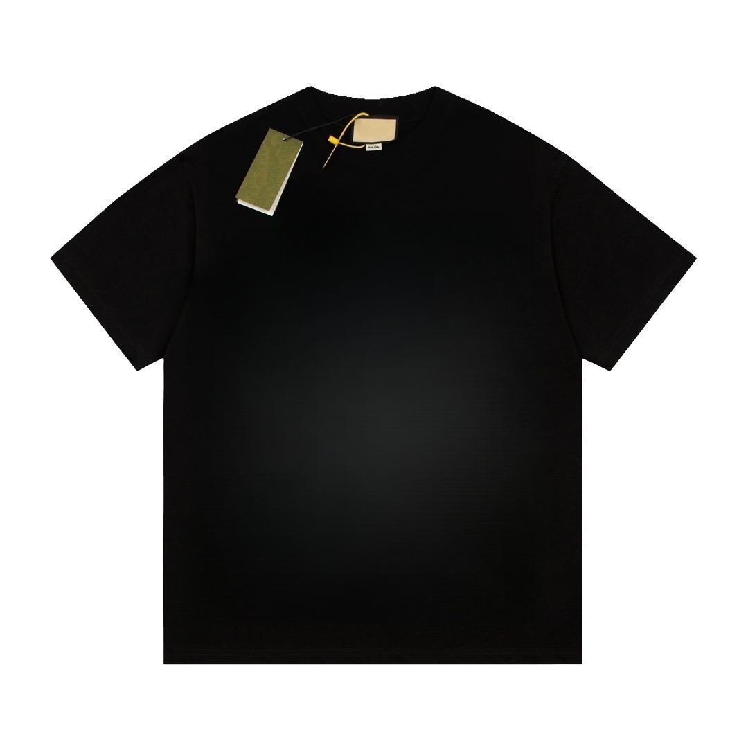 

2023 new arrivals fashion man and woman trend black cotton jerry T-shirt with print