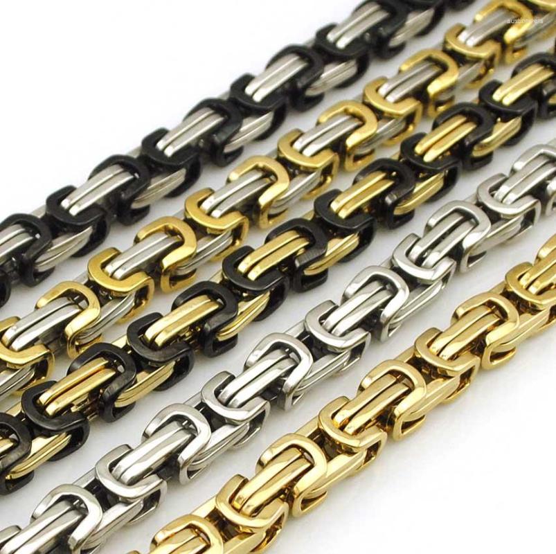 

Chains 5 Colors To Choose From! !Gothic Link Chian Fashion Retro Rock Punk Style Stainless Steel Byzantine Necklace Men's Jewelry AN073