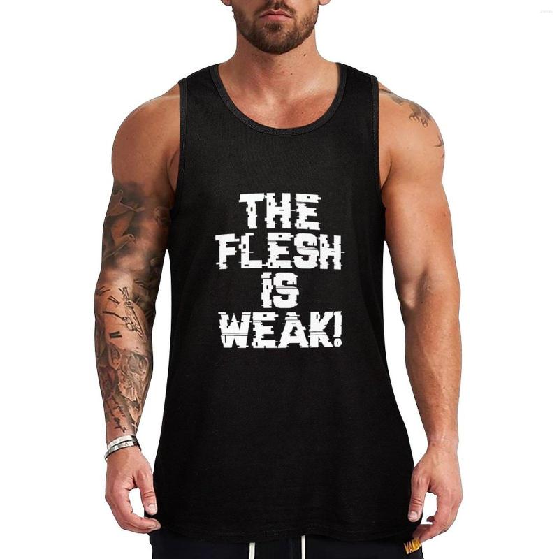 

Men' Tank Tops Flesh Is Weak - Marines Battle Cry Top Singlets For Men Gym Clothes Man T-shirts Summer, Black