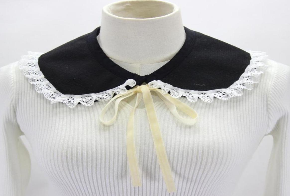 

Bow Ties Sitonjwly Women Shirt Detachable Collar Lace Floral Fake Collars Shawl Removable False Half Tops Sweater DecorativeBow1174692