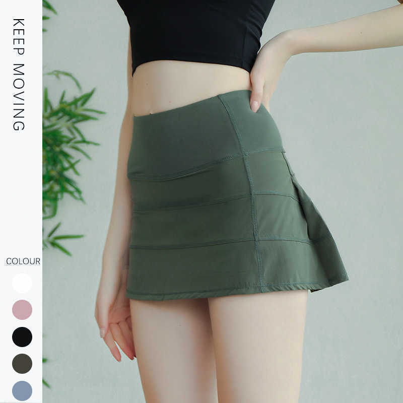 

Lulu Same Tennis Skirt Sports Yoga Short Women's Summer Quick Dried Anti Runout Fitness Golf Pleated 2bgjug5r9g5r9, Military green