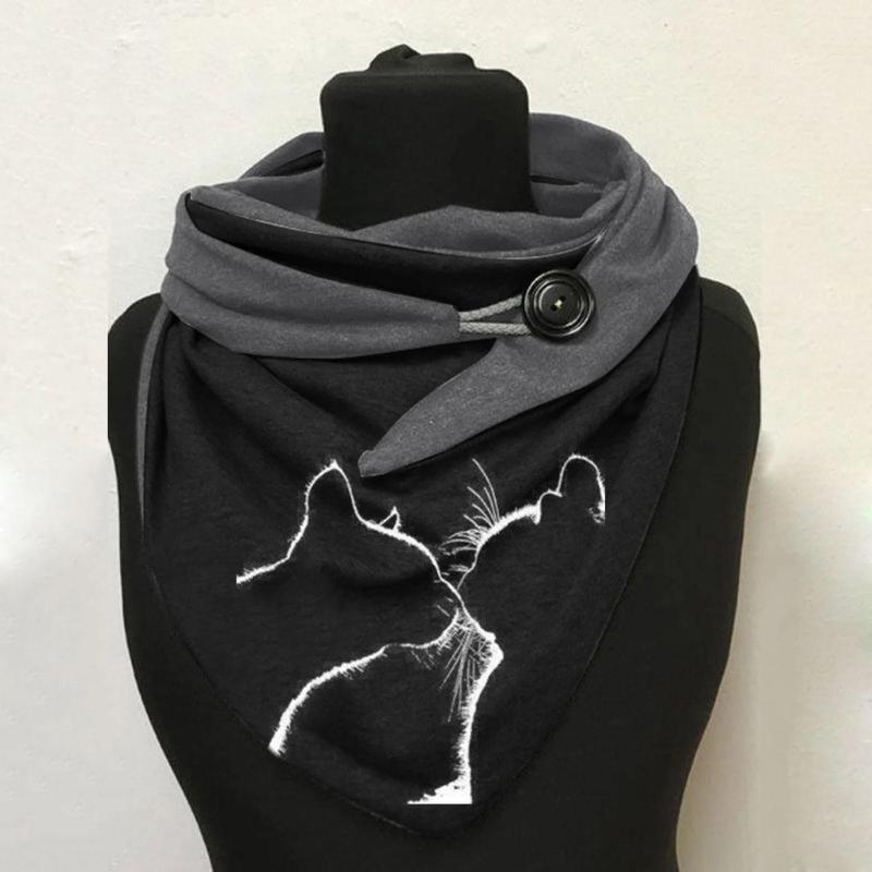 

Scarves Printing Button Warm Soft Casual Fashion Women Shawls Wrap Scarf