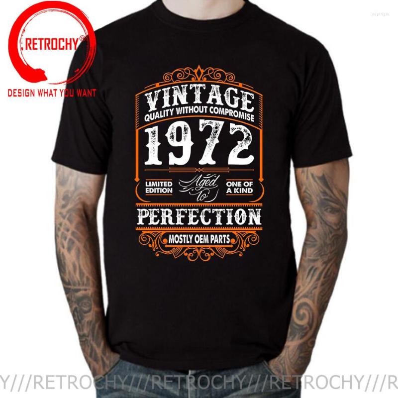 

Men' T Shirts Vintage Quality Without Compromise 1972 Perfection Mostly OEM Parts Shirt Men Retro In T-Shirt Dad Birthday Tee Tops, Green