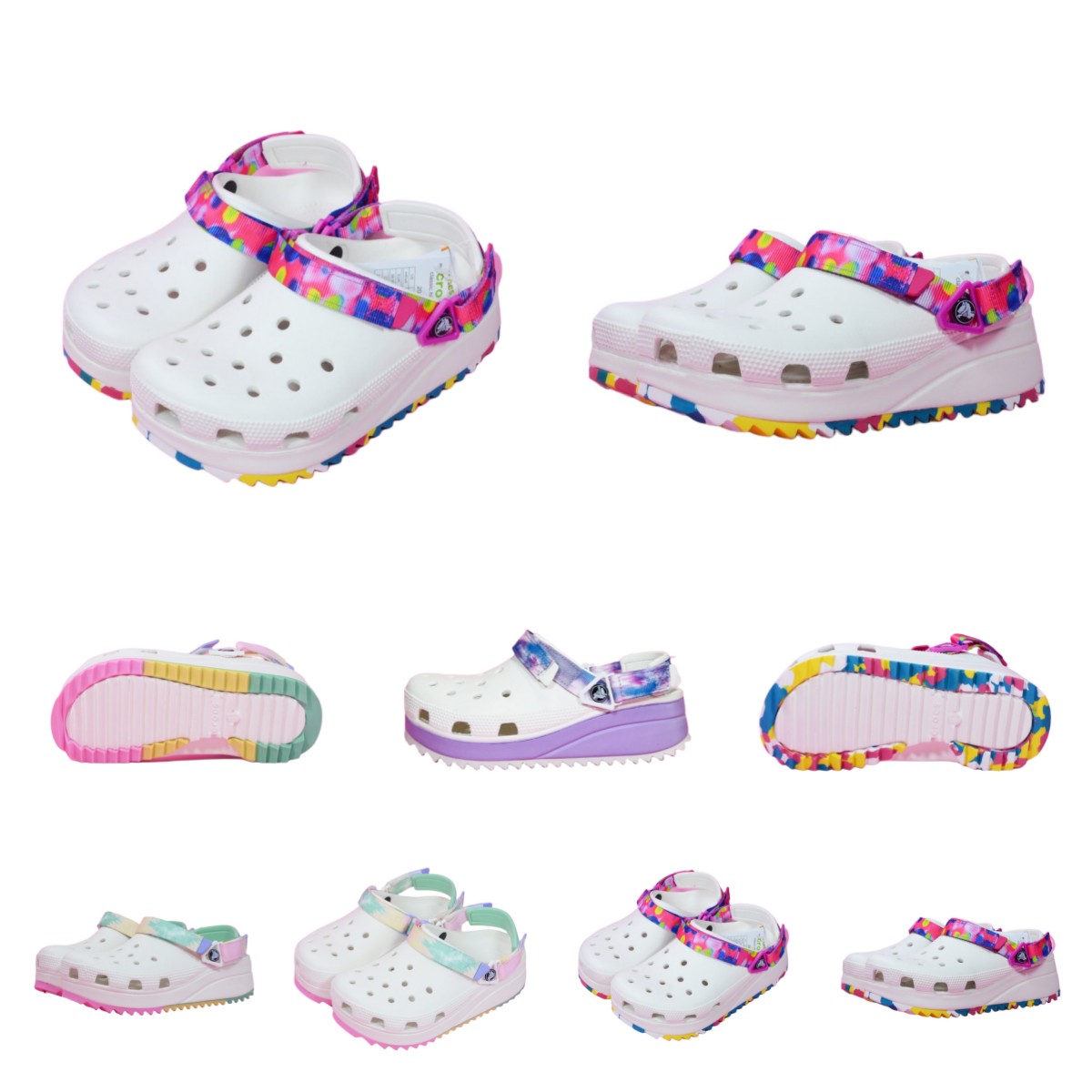 

Sandals EVA Classic Cool Walking classics slippers Crocodile Shoes Lightweight comfortable thick sole Women Summer Slides Designers Sandalias Mujer 206772 A08, White-purple