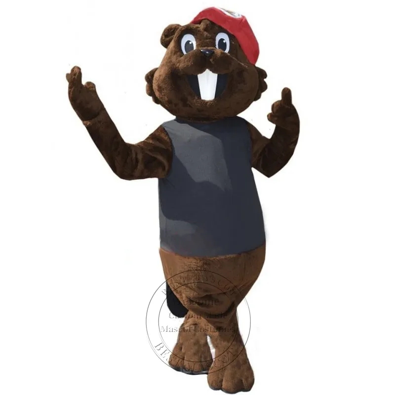 

Hot Sales Lovely Beaver Mascot Costume Birthday Party Cartoon theme fancy dress Ad Apparel, As pic
