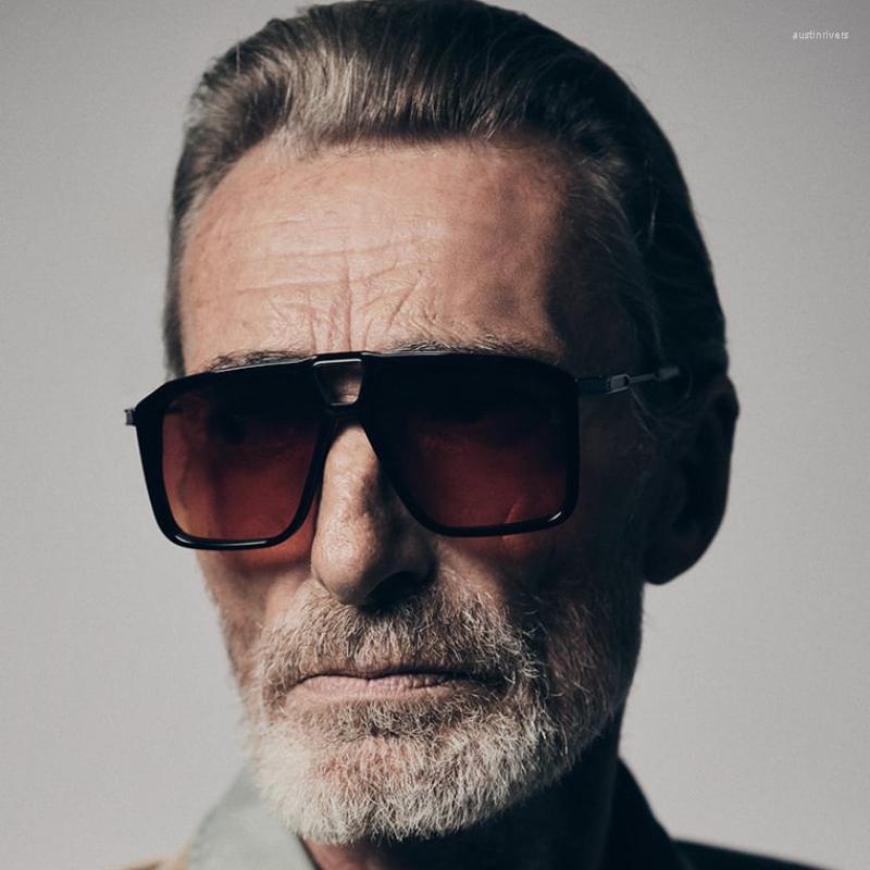 

Sunglasses Men's Square Brand Designer Fashion Double Bridge Oversized Luxury Vintage Driving Glasses