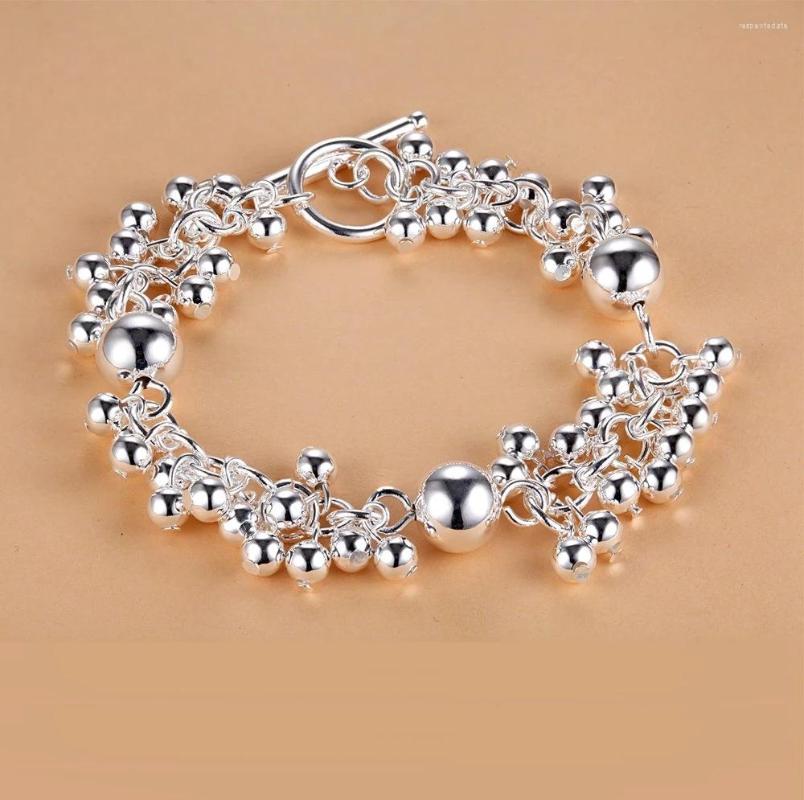 

Charm Bracelets 925luxury Silver Plated Beads Chain For Women Cute Noble Party Wedding Engagement Jewelry Gifts