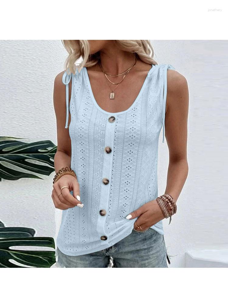 

Women's Tanks 2023 Spring/Summer Sexy Casual Solid U Neck Tank Top T, White