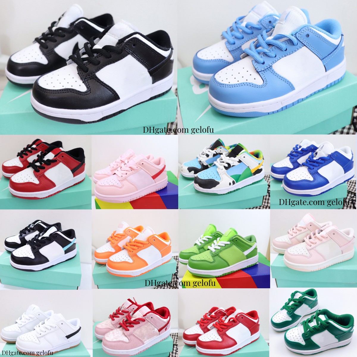 

Kids Designer Shoes Low Boys Trainers Black Panda White Girls Sneakers Toddlers Youth UNC shoe Big Kid Children Kentucky Runners Sneaker Chunky Chlorophyll Chicago