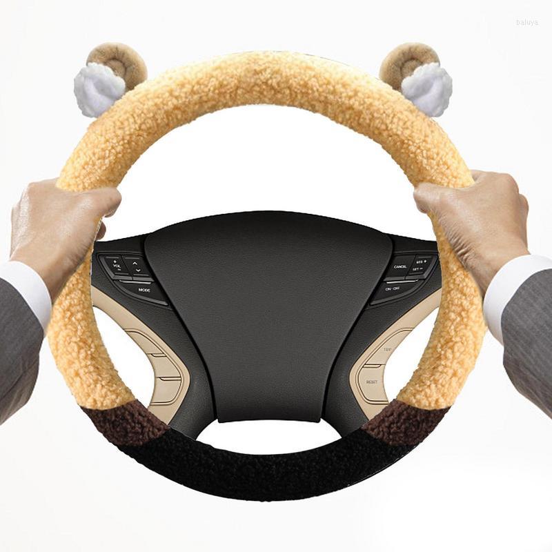 

Steering Wheel Covers Cute Car Cover 38CM Rubber And Lamb Velvet Case For Women 15 Inch