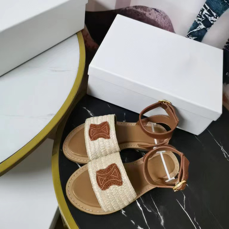 

Designer women's sandals women's slippers gear bottom Flip-flops women's luxury sandals fashion casual box, White