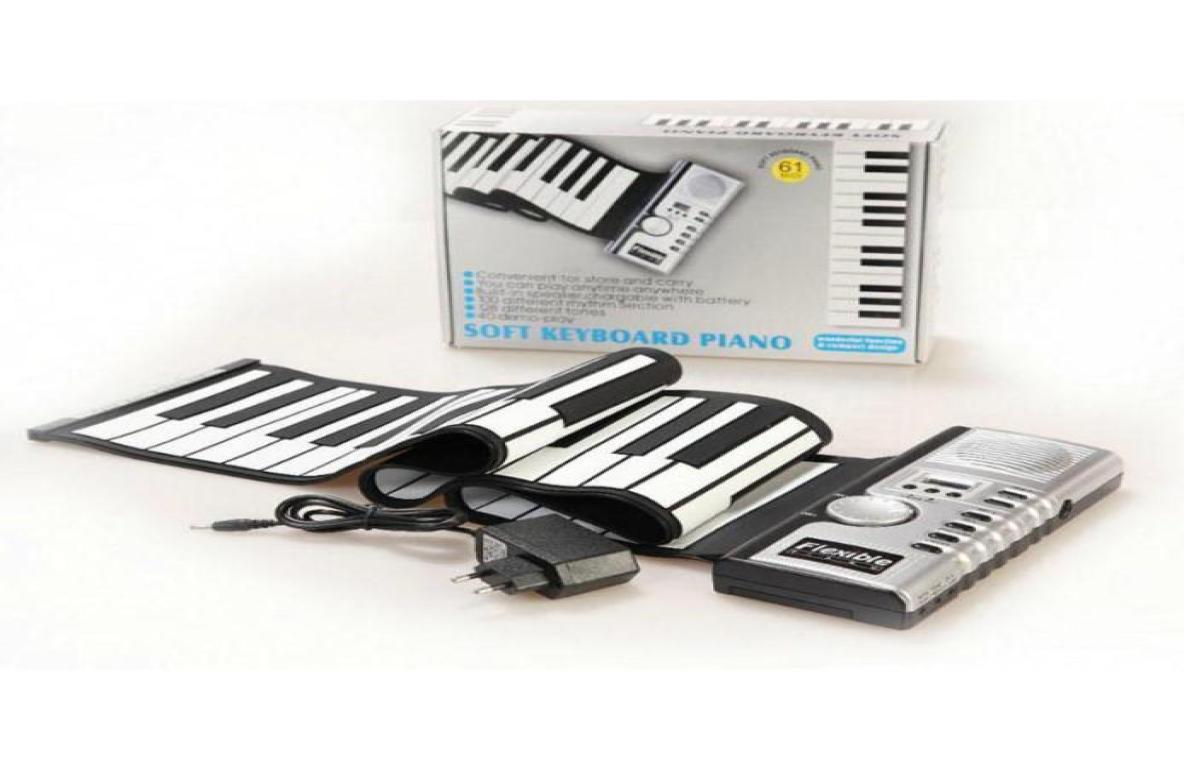 

61 Keys Flexible Synthesizer Hand Roll up RollUp Portable USB Soft Keyboard Piano MIDI Build in Speaker Electronic Piano4170723