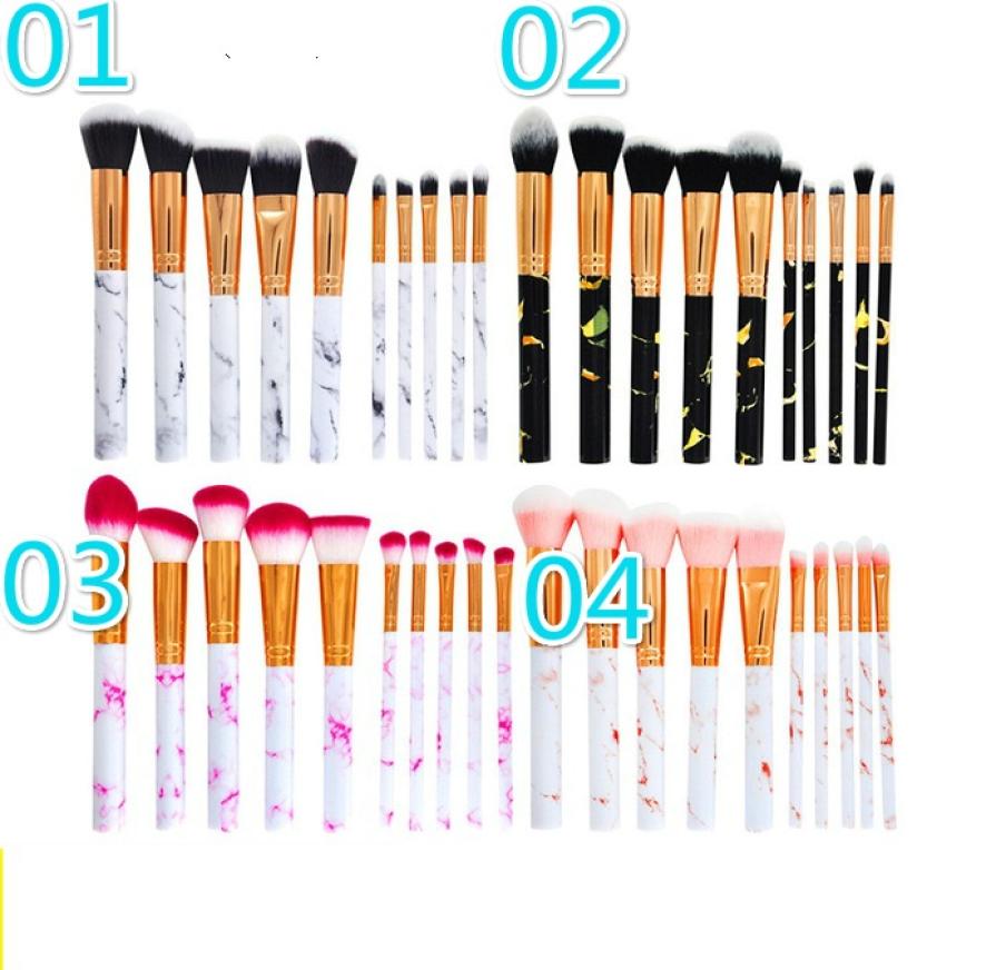 

10pcsset Marble Makeup Brushes Set Blush Powder Eyebrow Eyeliner Highlight Concealer Contour Foundation 4 styles in stock3431804