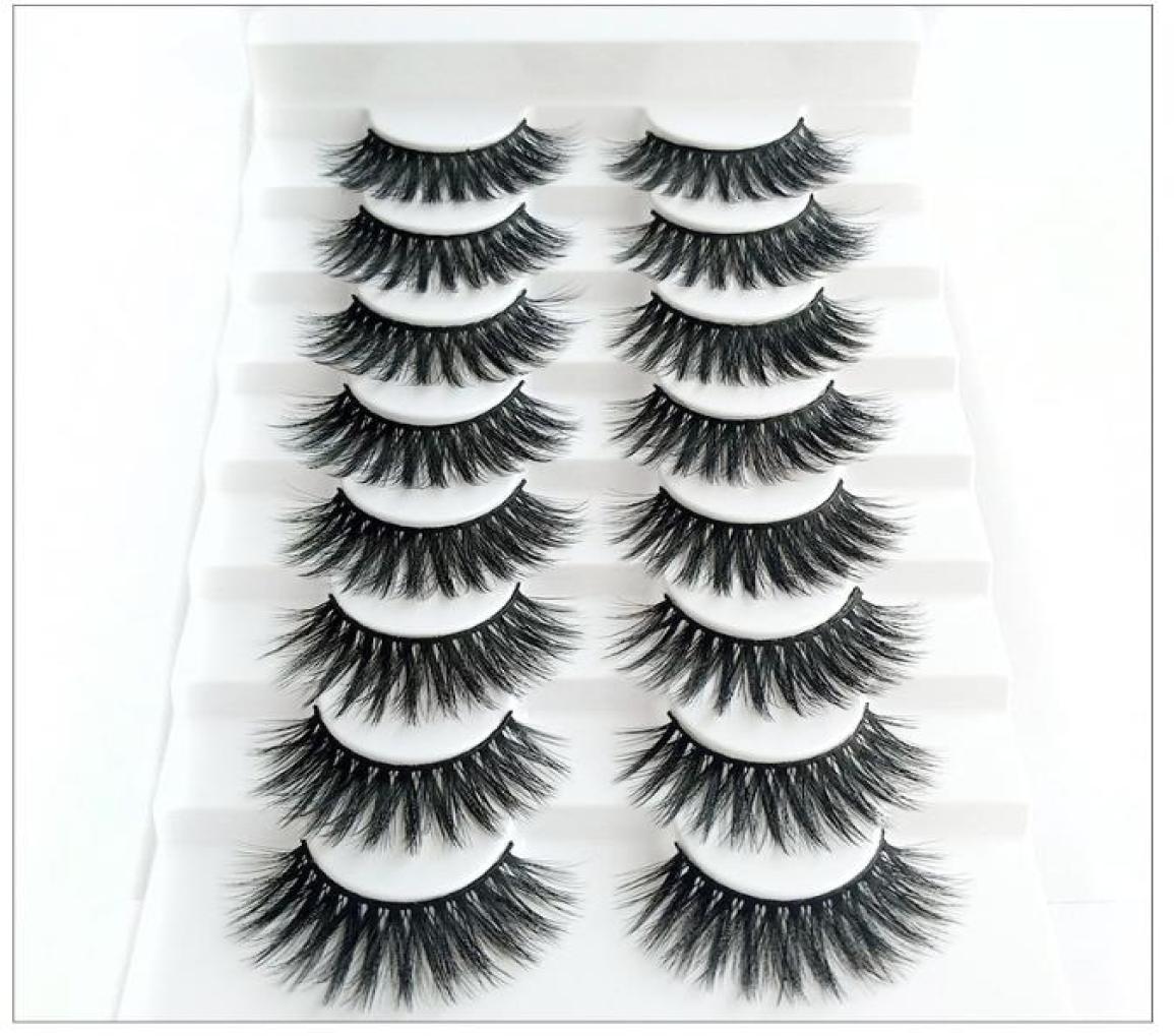

New 8 pairs per pack crisscross faux mink lashes 5D 10 styles false eyelash extension full strip lashes5743058