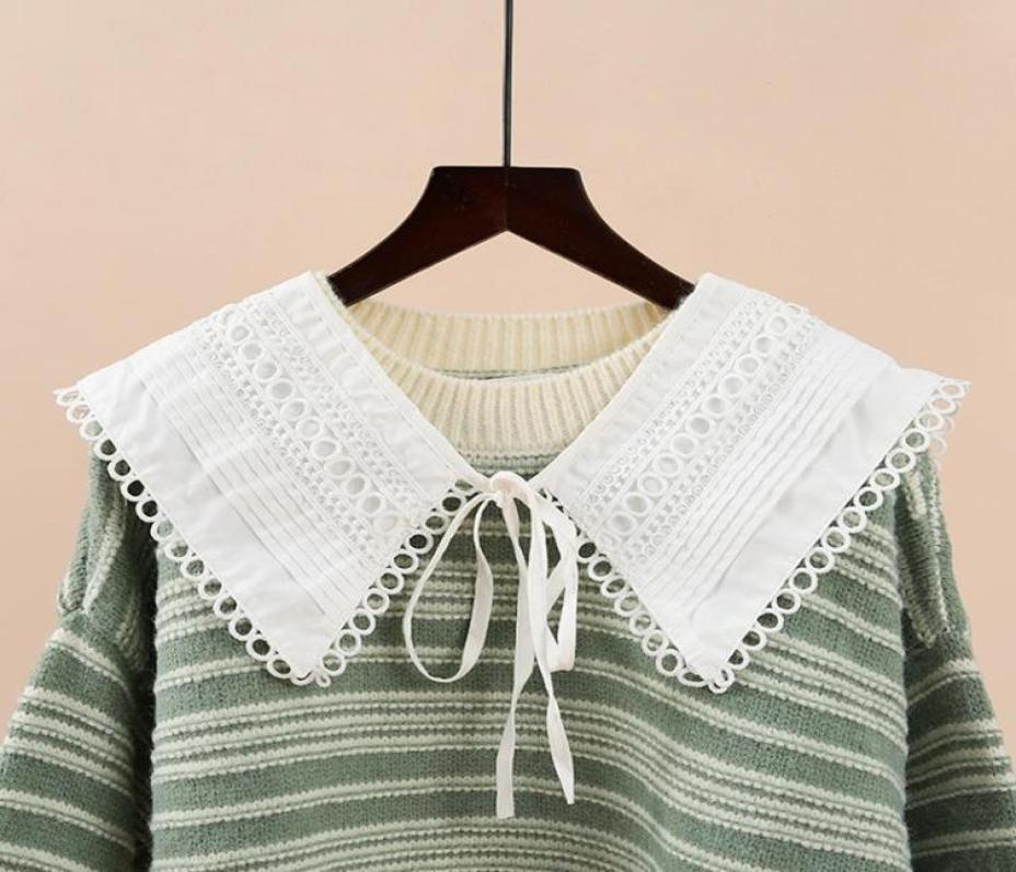 

Bow Ties Women039s White Polyester False Collar For Sweater Dress Wedding Shirt Detachable Collars Female Removable Fake Collar9189927
