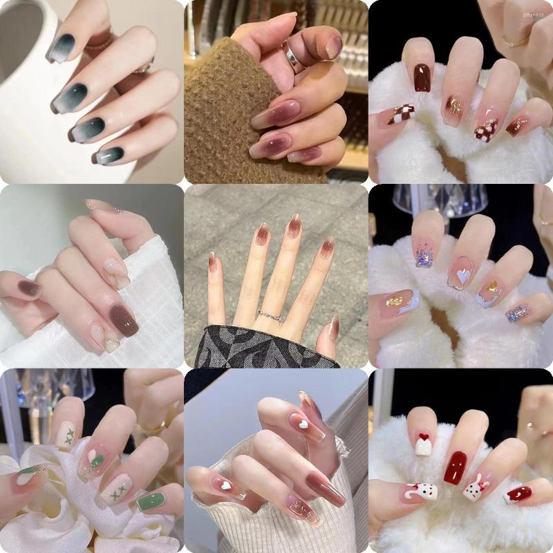 

False Nails Y2k Dark Girls Ins Style Black Sliver Moon Star Blush Ballet Press On Nail Full Cover For Daily, Ty022