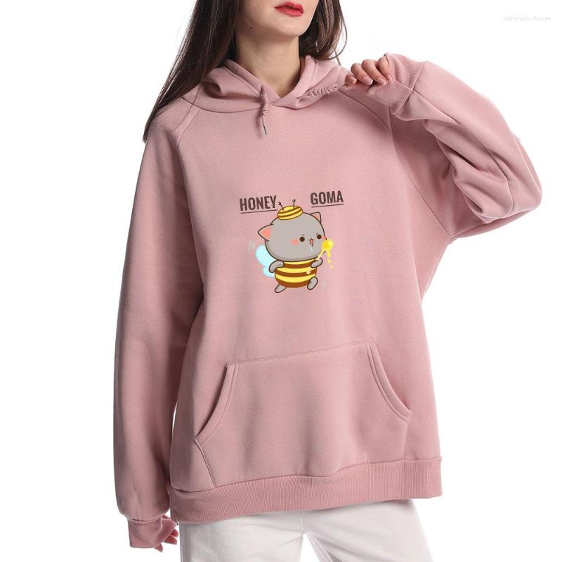 

Women' Hoodies Women Harajuku Kawaii Bee Aesthetic Vintage Hoodie Japanese Pullover Female Kpop Sweatshirt Fleece Autumn Sudadera Mujer, Blue