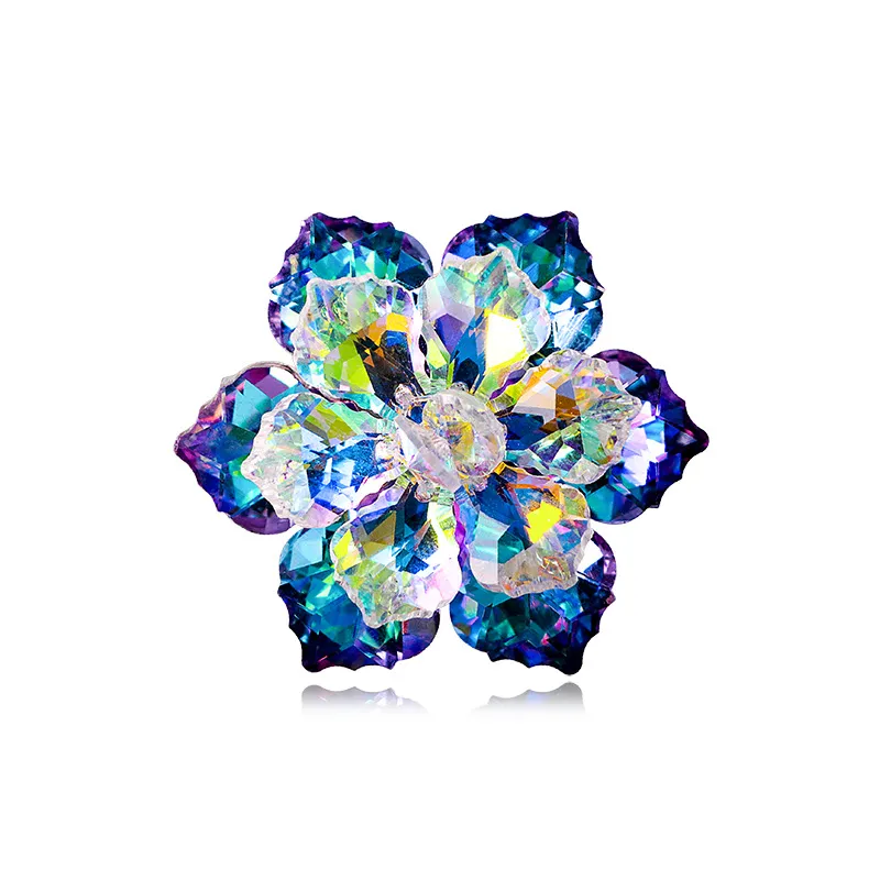 

Glass Flower Brooches For Women Beauty Office Party Brooch Pin New Year Gifts