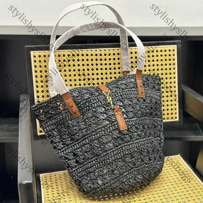 

Womens Summer Fashion Raffia Beach Totes Bags Fashion Designer Summer Handbags Shopping Tote Straw Letters Shoulder Bag Gold Buckle Shopping Bag
