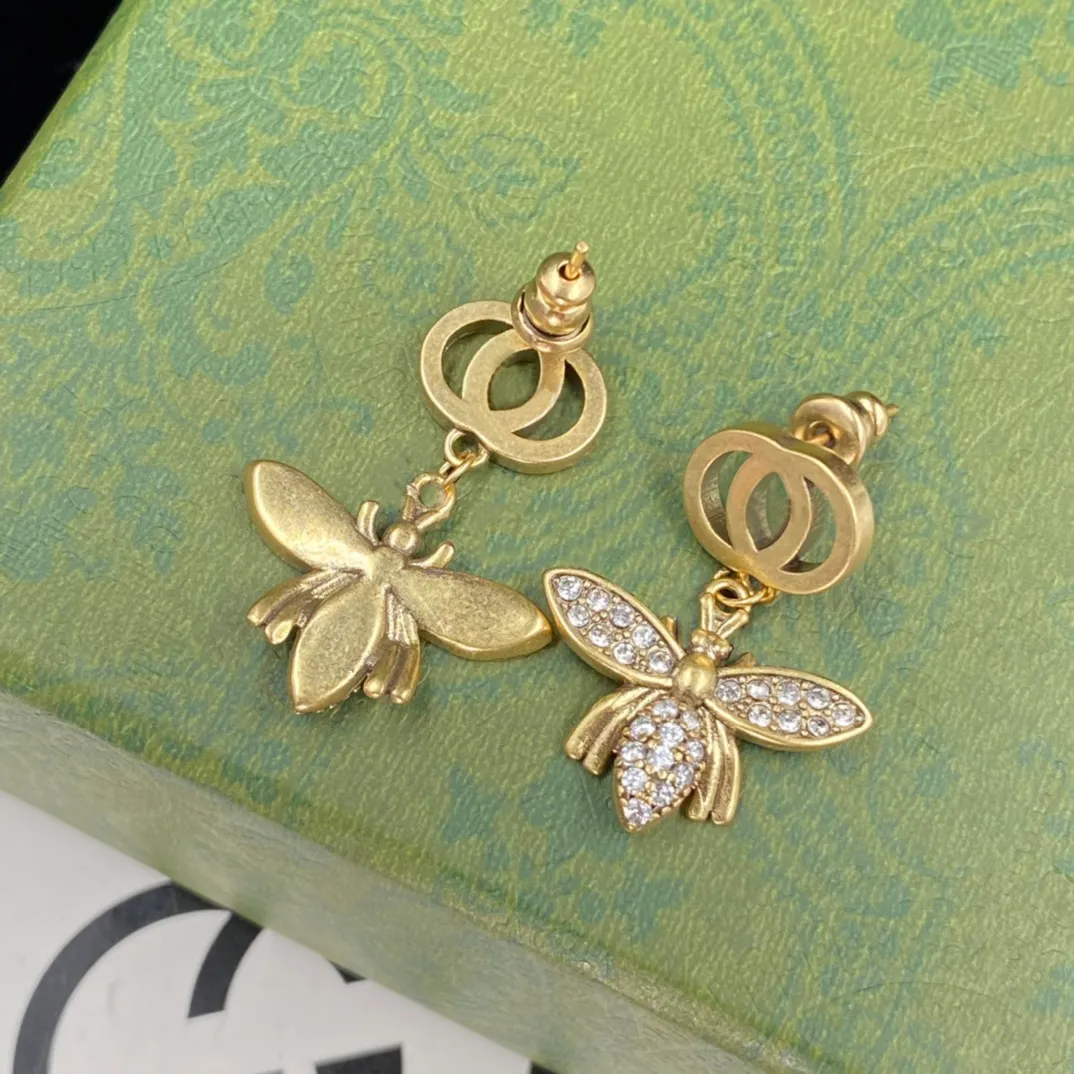 

Earrings designer earrings NEW Vintage Letter G Bee pendant Earrings Luxury Stud Earrings For Women designer Jewelry Fashion Brand Party Gift