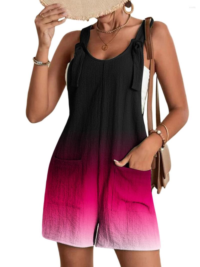 

Casual Dresses Cloyifun Womens Overall Shorts Summer Rompers Linen Adjustable Straps Loose Bib Jumpsuits With Pockets (Wine, B purple flower
