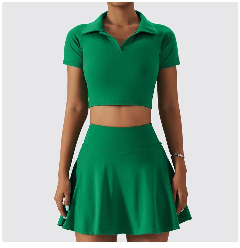 

Women's Tracksuits In Matching Sets Nude Feeling Tennis Women's Outdoor Speed Dry Running Sports Fitness Clothes Casual T-shirt Shorts, Green
