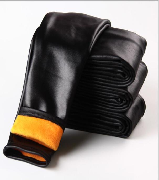 

38 years kids winter warm tights baby girl fleece warm pants kids legging bady kids fashion tight leggings socks fashion PU Leath3312635, Black