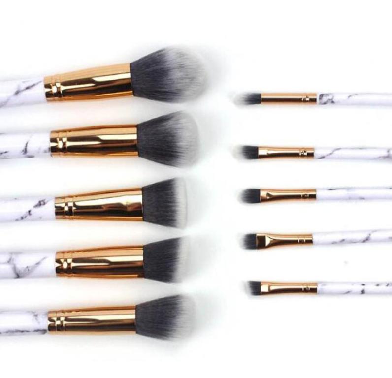 

10pcsset Marble Makeup Brushes Blush Powder Eyebrow Eyeliner Highlight Concealer Contour Foundation Make Up Brush Set3463719