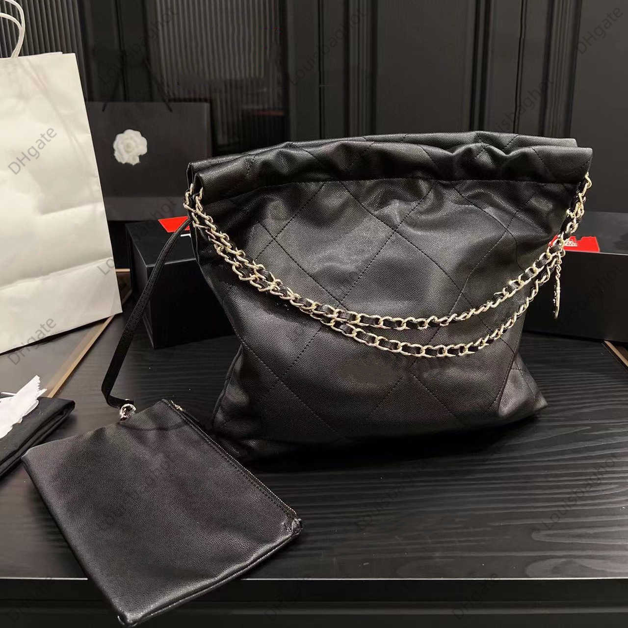 

Xiaoxiangjia Lingge Chain Bag Female Spring/summer Fashion Tote Bag Large Capacity Bin Bag Bag, White7