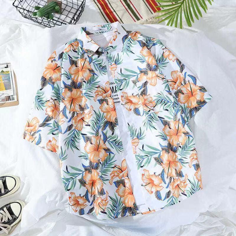 

Men' Casual Shirts Men' 2023 Summer Hawaiian Beach Flower Shirt Short Sleeve Fashion Men' Printed Tops Retro Jackets, 8860 blue