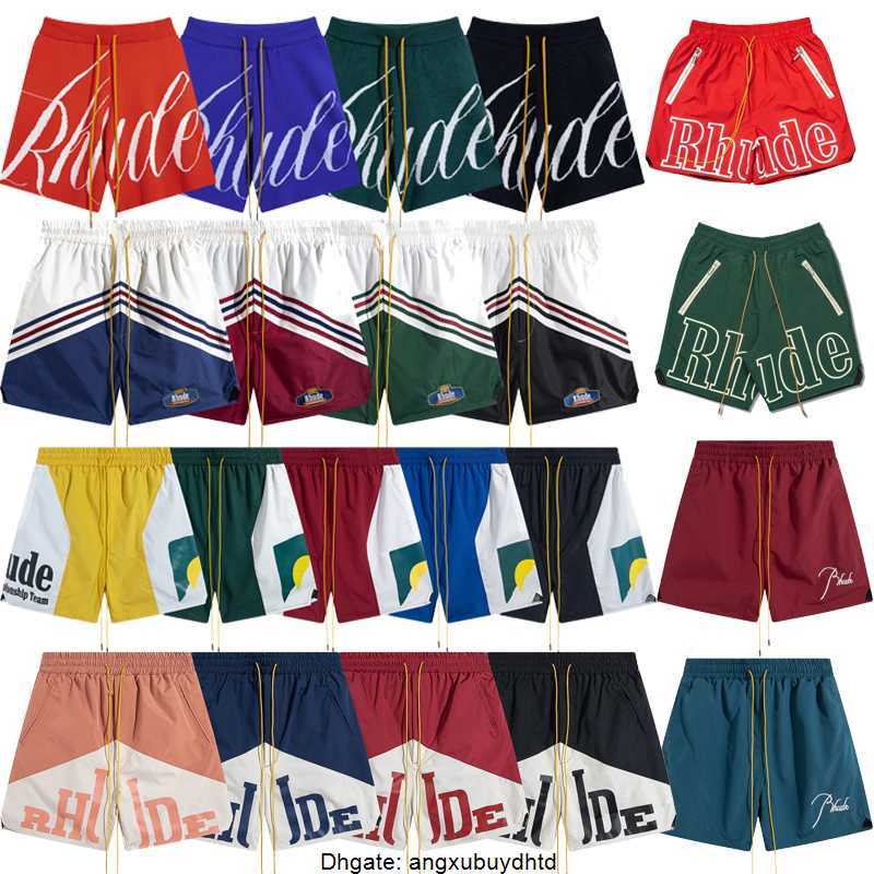 

2023 RH rhude designer shorts mens fashion beach trousers sports fitness luxury high quality shorts casual versatile mesh shorts european -XL, Silver