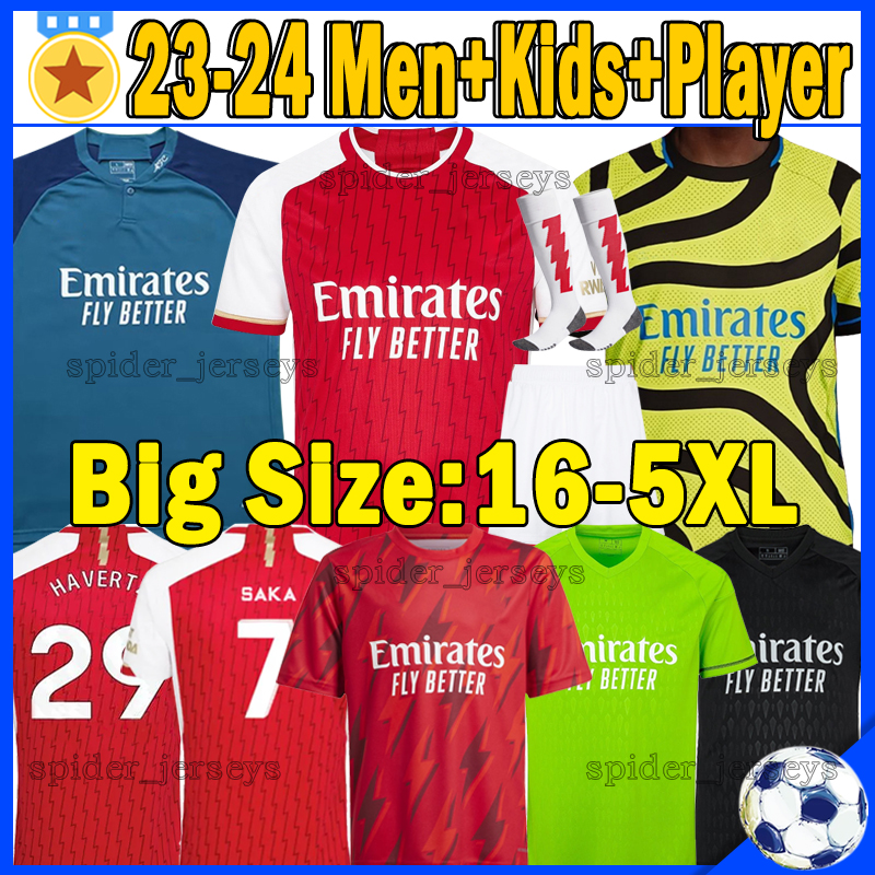 

4XL 5XL 23 24 soccer jerseys gunners 9 G.JESUS WHITE THOMAS PEPE SAKA TIERNEY HAVERTZ WILLIAN SMITH HENRY SALIBA NKETIAH jersey 2023 2024 men kids kits football shirts, 23-24 away kits
