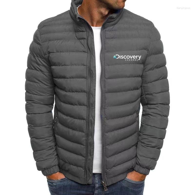 

Men's Trench Coats Discovery Men Windbreaker Winter Coat Padded Puffer Jacket Warm Up Clothes Casual Bomber Zip Fashion Cotton Outwear