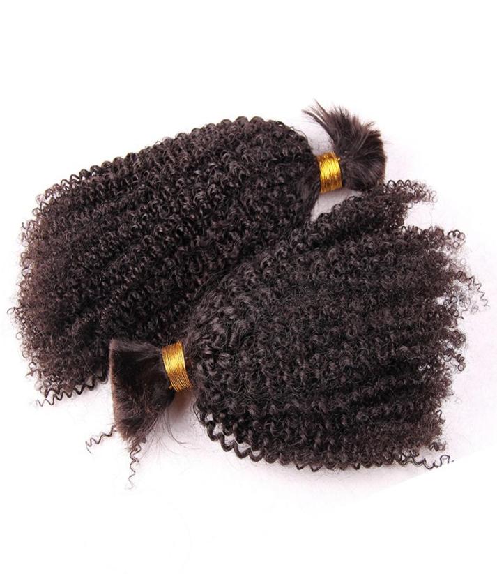 

1 Piece Mongolian kinky curly Human Braiding Hair Bulk For Extension Natural Color Virgin Braiding Hair No Weft No Attachment5344997