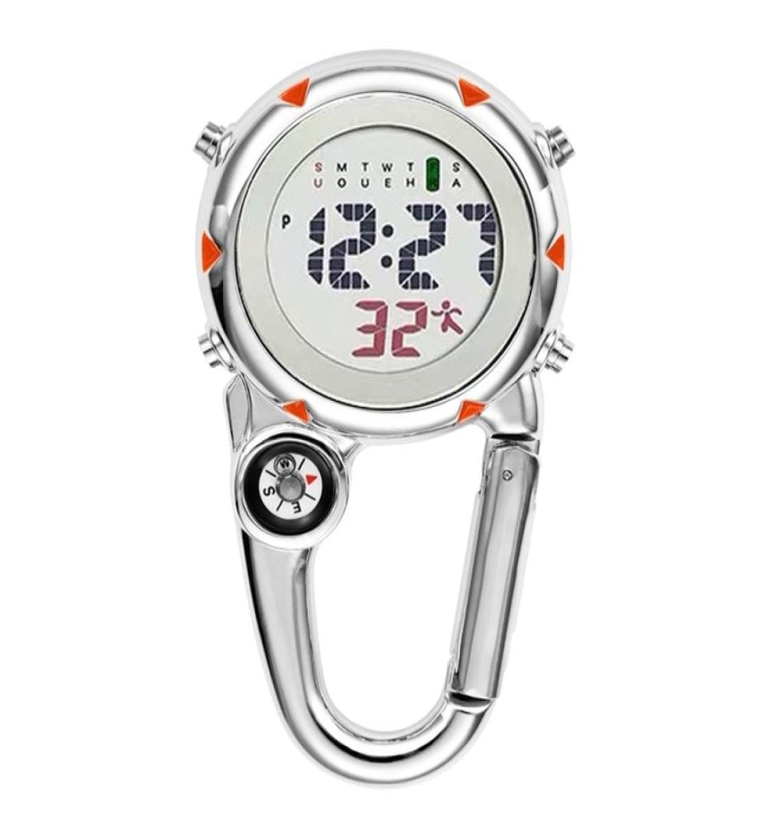 

Digital Carabiner Clip Sport Hook Clock Hospital Gift Electronic Luminous Multifunction FOB Nurse Watch Outdoor Sport Watch LJ2012345868, Orange