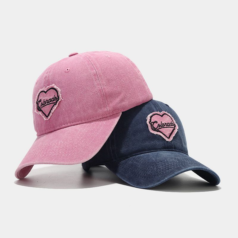 

Ball Caps Washed Cotton Cowboy Baseball Cap Versatile Sunshade Letter Embroidered Couple Sports Hat 230629, Pink