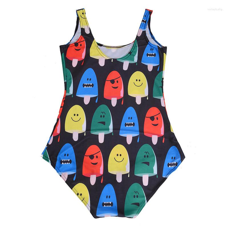 

Women' Swimwear One Piece Summer Ice Cream 3D Prints Cosplay Elastic Fitness Suits Bodysuits Beach Swimsuit Women, 1033