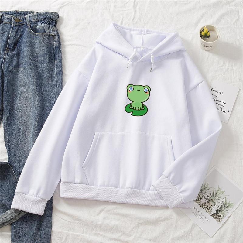 

Women' Hoodies Frog Hoodie Coat Cotton Sweatshirt Women Cute Couple Sweatshirts Female Harajuku Kawaii Pullover Loose Kpop Clothing, Random