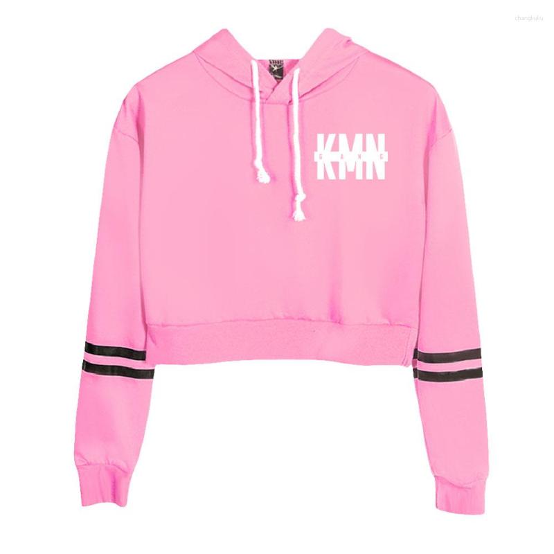 

Women's Hoodies WAWNI KMN Gang High Waist Sweatshirt Fashion Sweatshirts Hip Hop Hoody Harajuku Sexy 2023 Cosplay Tops, Black